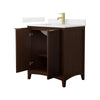 Custom image for Dark Walnut with Brushed Gold Trim / Carrara Cultured Marble / No Mirror