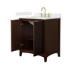 Custom image for Dark Walnut with Brushed Gold Trim / Carrara Cultured Marble / No Mirror
