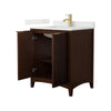 Custom image for Dark Walnut with Brushed Gold Trim / Giotto Quartz / No Mirror