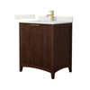 Custom image for Dark Walnut with Brushed Gold Trim / Giotto Quartz / No Mirror