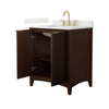Custom image for Dark Walnut with Brushed Gold Trim / Giotto Quartz / No Mirror