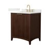 Custom image for Dark Walnut with Brushed Gold Trim / Giotto Quartz / No Mirror