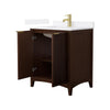 Custom image for Dark Walnut with Brushed Gold Trim / White Quartz / No Mirror