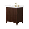 Custom image for Dark Walnut with Brushed Gold Trim / White Quartz / No Mirror
