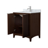 Custom image for Dark Walnut with Brushed Nickel Trim / White Carrara Marble / No Mirror