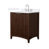 Custom image for Dark Walnut with Brushed Nickel Trim / White Cultured Marble / No Mirror