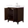 Custom image for Dark Walnut with Brushed Nickel Trim / White Quartz / No Mirror