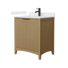 Custom image for Natural Oak with Matte Black Trim / Carrara Cultured Marble / No Mirror