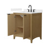 Custom image for Natural Oak with Matte Black Trim / Carrara Cultured Marble / No Mirror