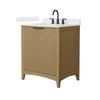 Custom image for Natural Oak with Matte Black Trim / Carrara Cultured Marble / No Mirror