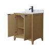Custom image for Natural Oak with Matte Black Trim / White Carrara Marble / No Mirror