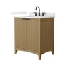 Custom image for Natural Oak with Matte Black Trim / Giotto Quartz / No Mirror