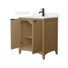 Custom image for Natural Oak with Matte Black Trim / White Cultured Marble / No Mirror