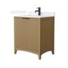 Custom image for Natural Oak with Matte Black Trim / White Cultured Marble / No Mirror
