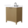 Custom image for Natural Oak with Matte Black Trim / White Quartz / No Mirror