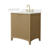 Custom image for Natural Oak with Brushed Gold Trim / Carrara Cultured Marble / No Mirror