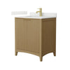 Custom image for Natural Oak with Brushed Gold Trim / Giotto Quartz / No Mirror