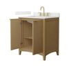 Custom image for Natural Oak with Brushed Gold Trim / Giotto Quartz / No Mirror