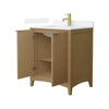 Custom image for Natural Oak with Brushed Gold Trim / White Quartz / No Mirror