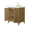 Custom image for Natural Oak with Brushed Gold Trim / White Quartz / No Mirror