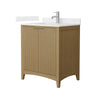 Custom image for Natural Oak with Brushed Nickel Trim / Carrara Cultured Marble / No Mirror