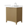 Custom image for Natural Oak with Brushed Nickel Trim / Carrara Cultured Marble / No Mirror