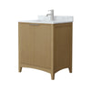 Custom image for Natural Oak with Brushed Nickel Trim / White Carrara Marble / No Mirror