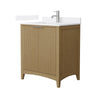 Custom image for Natural Oak with Brushed Nickel Trim / White Cultured Marble / No Mirror