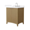 Custom image for Natural Oak with Brushed Nickel Trim / White Cultured Marble / No Mirror
