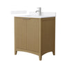Custom image for Natural Oak with Brushed Nickel Trim / White Quartz / No Mirror