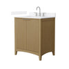 Custom image for Natural Oak with Brushed Nickel Trim / White Quartz / No Mirror