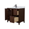Custom image for Dark Walnut with Matte Black Trim / White Carrara Marble / No Mirror