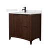 Custom image for Dark Walnut with Matte Black Trim / Giotto Quartz / No Mirror