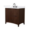 Custom image for Dark Walnut with Matte Black Trim / White Cultured Marble / No Mirror