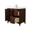 Custom image for Dark Walnut with Brushed Gold Trim / White Cultured Marble / No Mirror