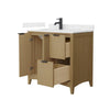 Custom image for Natural Oak with Matte Black Trim / Carrara Cultured Marble / No Mirror