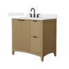 Custom image for Natural Oak with Matte Black Trim / Carrara Cultured Marble / No Mirror