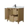 Custom image for Natural Oak with Matte Black Trim / White Carrara Marble / No Mirror