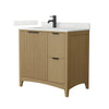 Custom image for Natural Oak with Matte Black Trim / Giotto Quartz / No Mirror
