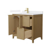 Custom image for Natural Oak with Brushed Gold Trim / White Cultured Marble / No Mirror