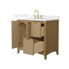 Custom image for Natural Oak with Brushed Gold Trim / White Cultured Marble / No Mirror