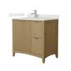 Custom image for Natural Oak with Brushed Nickel Trim / Giotto Quartz / No Mirror