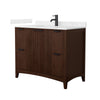 Custom image for Dark Walnut with Matte Black Trim / Carrara Cultured Marble / No Mirror