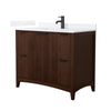 Custom image for Dark Walnut with Matte Black Trim / White Quartz / No Mirror