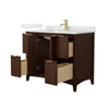 Custom image for Dark Walnut with Brushed Gold Trim / Giotto Quartz / No Mirror