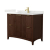 Custom image for Dark Walnut with Brushed Gold Trim / Giotto Quartz / No Mirror