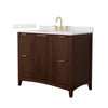 Custom image for Dark Walnut with Brushed Gold Trim / Giotto Quartz / No Mirror