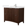 Custom image for Dark Walnut with Brushed Nickel Trim / Carrara Cultured Marble / No Mirror