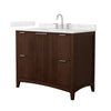 Custom image for Dark Walnut with Brushed Nickel Trim / Carrara Cultured Marble / No Mirror
