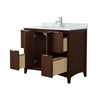 Custom image for Dark Walnut with Brushed Nickel Trim / White Carrara Marble / No Mirror